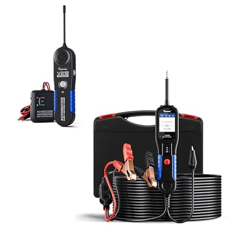 VDIAGTOOL V200 Automotive Circuit Tester, 12V 24V Car Power Circuit Probe Kit with V210 Automotive Electrical Open&Short Finder Circuit Tester