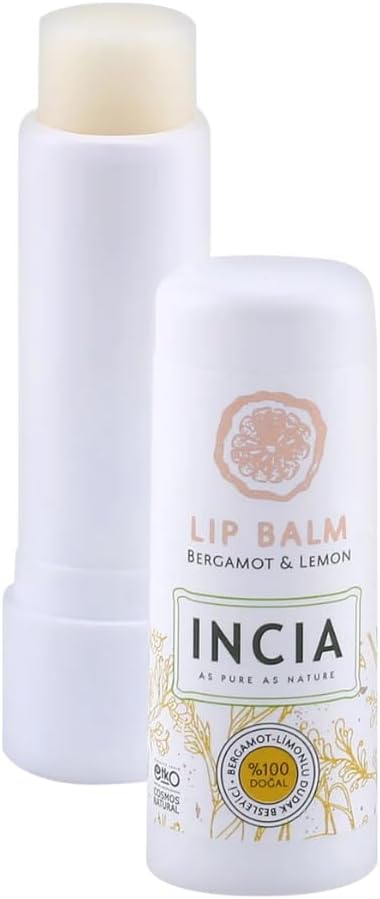 INCIA%100 Doğal Dudak Besleyici Bergamot & Limon Bitkisel Nemlendirici Dudak Bakım Kremi 6 gr