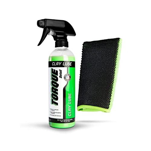 Torque Detail Clay Mitt & Lube Combo - Reusable Premium Clay Bar Mitt & Lubricant - Decon Your Exterior Surfaces