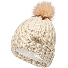 Curly Girl Method Approved Satin Lined Beanie for Women with Pom, Winter Hat for Natural Curls, Curly Hair and Frizz Control