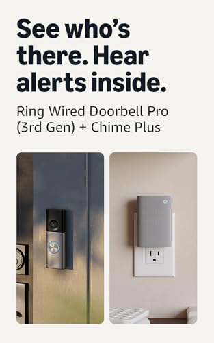 Ring Wired Doorbell Pro (newest model), Deep Silver with Chime Plus (newest model), White