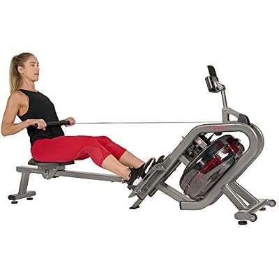 Sunny Health & Fitness Sunny Health & Fitness AquaStrive Series Smart Water Rower, 300LB Capacity Plus Dynamic Hydro Resistance for Home Cardio Workout, Free SunnyFit Training App Connection