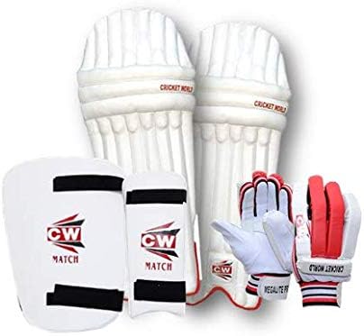 CW MAX Cricket Kit Cricket Protective Gear Cricket Batting Practice Equipment Elbow Guard Thigh Pad Protector Hand Gloves Batting Cricket Legguards
