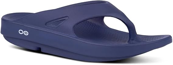 OOFOS Unisex Original Thong flip flop, Navy Blue, 13 M US Women / 11 M US Men's
