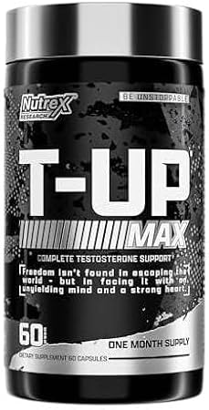 Nutrex Research T-Up Booster Muscle Growth Supplements for Men Increase T Levels Strength Stamina Support Fitness Workout Muscle Recovery Energy Capsules 60 Count