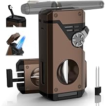 5-in-1 Torch Lighter with V Tool, Punch, Draw Enhancer Tool, Holder, and 4 Jet Flame, Gifts for Men, Adjustable & Windproof Accessories, Cool Lighter for Men, Refillable Butane Lighter for Travel