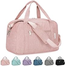 Narwey 18" Carry on Bag Underseat for Airplane with Wet Pocket Spirit Airlines Personal Item Bag Travel Duffel Bag Small Gym Bag Weekender Overnight for Women and Men (Pink)