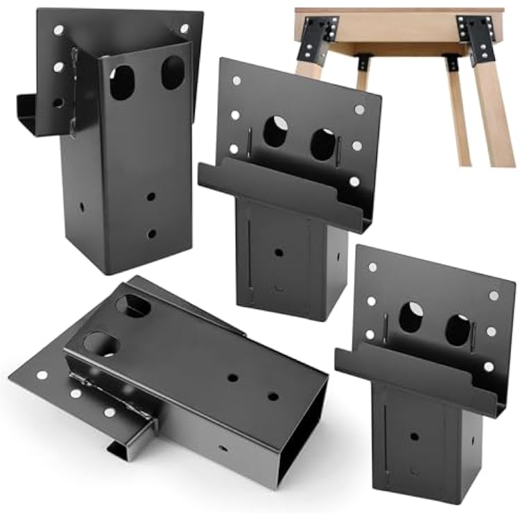 Elevator Bracket, Deer Stand Brackets 4x4, Deer Blind Bracket with Powder Coating, Outdoor Angle Bracket for Hunting Box Blind, Elevated Platform, Tree Stand, Shooting Shack, Pergolas, 4 PCS