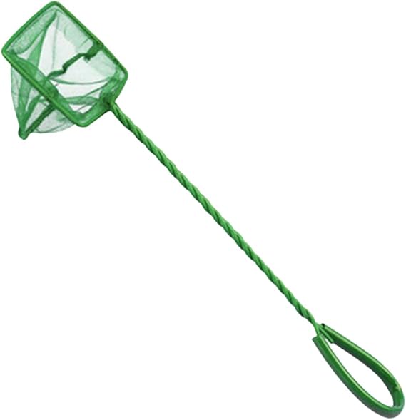 Aquarium Fish Net, Fine Mesh and Long Stainless Steel Handle, for Catching Small Fish and Shrimp in Tanks