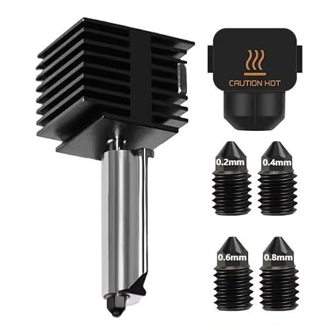 for Bambu Lab A1/A1 Mini Removable Hotend Kit Fast Speed Hotend Assembly,0.2/0.4/0.6/0.8 High Flow Hardened Steel Nozzle Replacement 3D Printer Parts (0.2+0.4+0.6+0.8mm)
