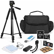 Acuvar 60 Camera Tripod Accessory Kit Universal DSLR & Digital Camera Starter Bundle with Carrying Case, 64GB Memory Card, Remote & Cleaning Kit for Canon Nikon Sony Panasonic Olympus