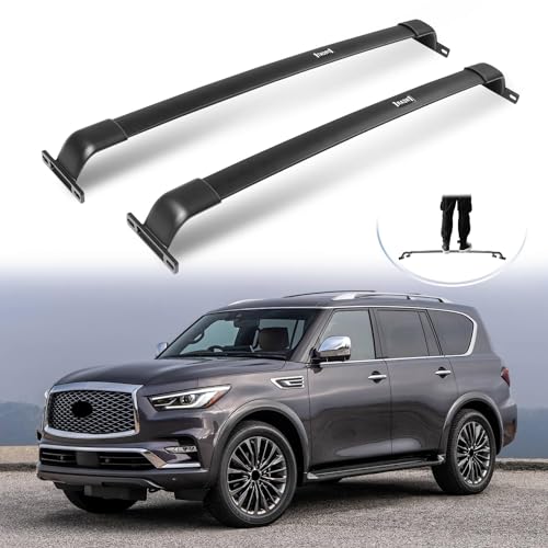Upgraded 220LBS Roof Racks Cross Bars for Infiniti QX56 QX80 2010-2024, All Aluminum Alloy Cross Rails for Ski Snowboard Kayak Canoe Cargo Accessories