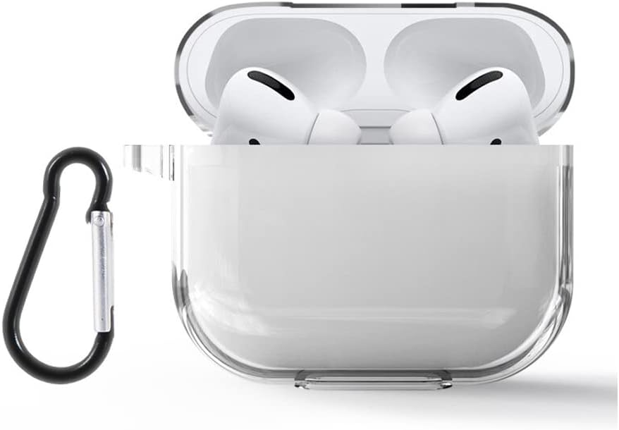 Transparent Silicone Case Compatible with Coverzone Airpods Pro 2 Full Protection Hook Keychain Perforated Transparent Silicone Case Compatible with Apple Airpods Pro 2