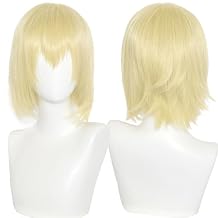 Cosplay Wig Anime Short Straight Gold Hair Synthetic Fabric Halloween,Christmas,Daily Fashion,Fancy ball,Comic Con