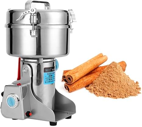 Electric Grain Grinder for Speedy Grinding of Herbs, Spices, Nuts, Cereal, and Coffee, Stainless Steel, 4500g Capacity