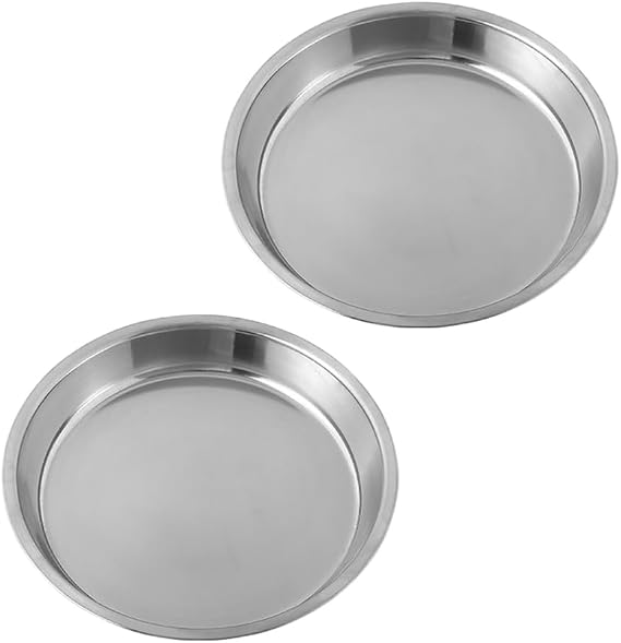 Set of 2 Liangpi Making Pans Multipurpose Stainless Steel Steaming Pans Fruit Tray Suitable for Liangpi and Cakes