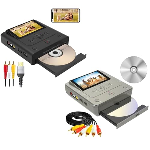 DVD Recorder Duo Pack: Classic Gray VHS to DVD Converter & Upgraded Black HDMI DVDCD Recorder with WiFi Transfer - All-in-One Solution for Analog and Digital Media Archiving