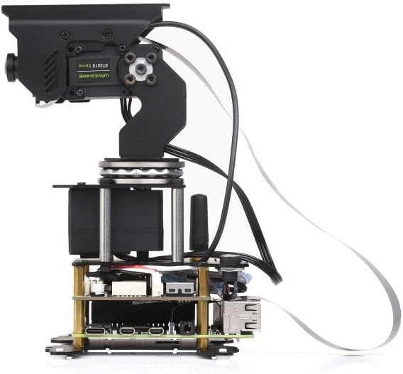 TUOPUONE 360 Omnidirectional High-Torque 2-Axis Expandable Pan-Tilt Camera Module, Driven by Serial Bus Servos, General Driver Board, Suitable for Raspberry Pi 4B / 5 (2-Axis Pan-Tilt Camera Module)