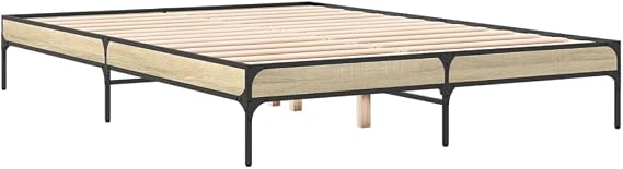 vidaXL Bed Frame without Mattress Sonoma Oak 150x200 cm King Size
