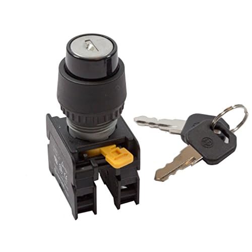 Alpinetech KS-22 22mm Key Selector Switch Maintained 1NC 1NO 2 Positions