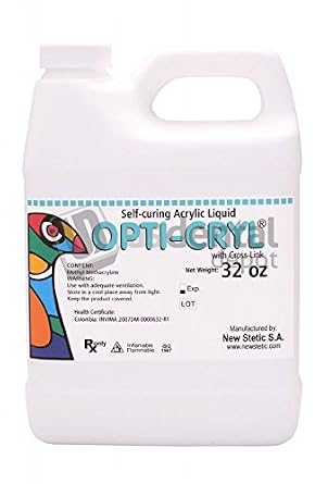 Opticryl Dental - Self Cure Monomer Only 32oz/Quarter Gallon (Acrylic Resin Liquid) New Stetic [80021] veracryl - This Product can only be Shipped by Ground Transportation- 100248