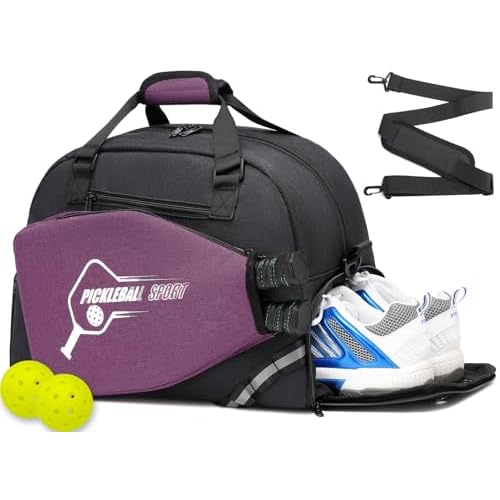 Pickleball Bags for Men & Women Pickleball Tote Bag Sports Duffle Bag wShoe Compartment for Paddle Racquet & Accessories