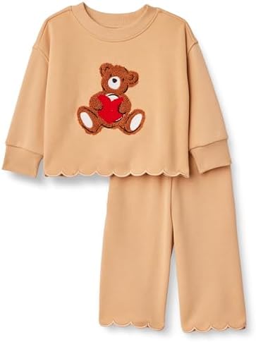 Amazon Essentials x Sofia Grainge Toddlers and Baby Girls French Terry Pant and Top Set