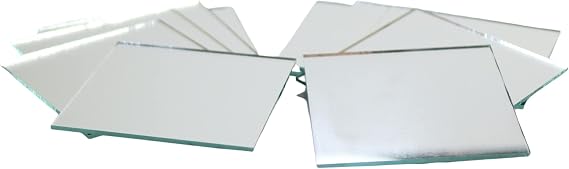 3 x 3 Inch Square Glass Craft Mirrors 10 Pieces Mosaic Tiles by Art Cove