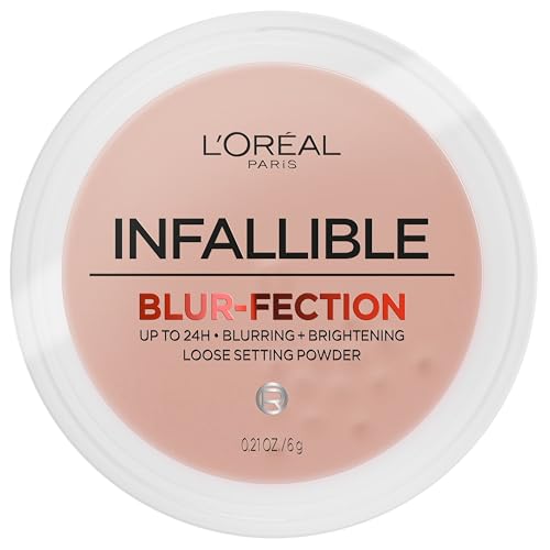 L'Oreal Paris Infallible Blur-fection Longwear Loose Setting Powder, Blurring Face Powder With Up to 24HRs of Wear, Translucent Medium Deep, 1 Kit