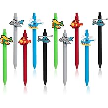 10 Pieces Airplane Pens Writing Fun Kawaii Ballpoint Pens Ballpoint Retractable Black Ink Pen for Kids Birthday Party Gifts Students School Stationary Office Supplies