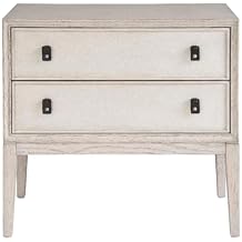 Universal Coalesce Presley Two Drawer Nightstand in Gray Oak Wood with 2 USBs