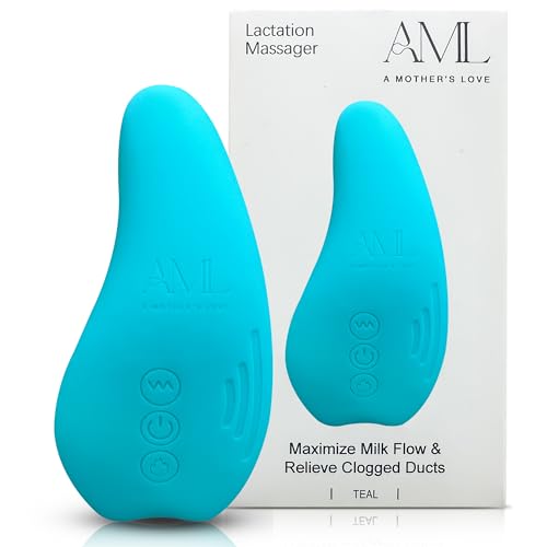 A Mothers Love AML Lactation Massager for Milk Flow Enhancement, Relieve Clogged Ducts, Engorgement Relief Teal 1pck