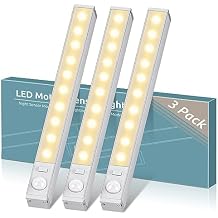 LOFTER-pro Under Cabinet Lights, LED Motion Sensor Light, USB-C Rechargeable 10 Closet Lights Wireless Magnetic Stick-Anywhere Night Light for Kitchen, Wardrobe, Closets, Cupboard, Stairs, Warm C180