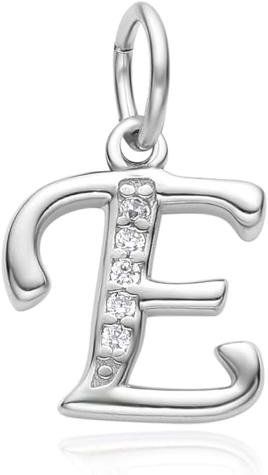 Adabele Real Sparkle Sterling Silver A-Z 26 Alphabet Block Letter Charm