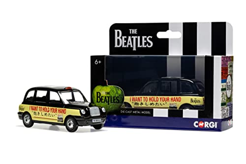 Corgi Diecast Model Cars - CC85934 The Beatles, London Taxi - 'I Want to Hold Your Hand' - 1:36 Pre-Built Model Vehicles Toy, Classic Metal Die Cast Collectible, Auto Toys Models for Adults - Yellow