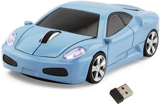 Optik Mouse 2.4GHz Ergonomik Kablosuz Ferro Araba Şeklinde Mavi
