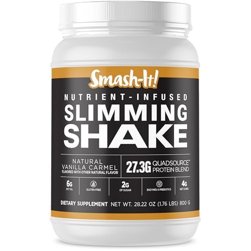Primal Labs Smash-It Nutrient Infused Low Carb Protein Powder to Help Trim Down, Keto Meal Replacement Shake Powder, Gluten-Free Whey Protein Powder, Delicious Vanilla Flavor, 800g