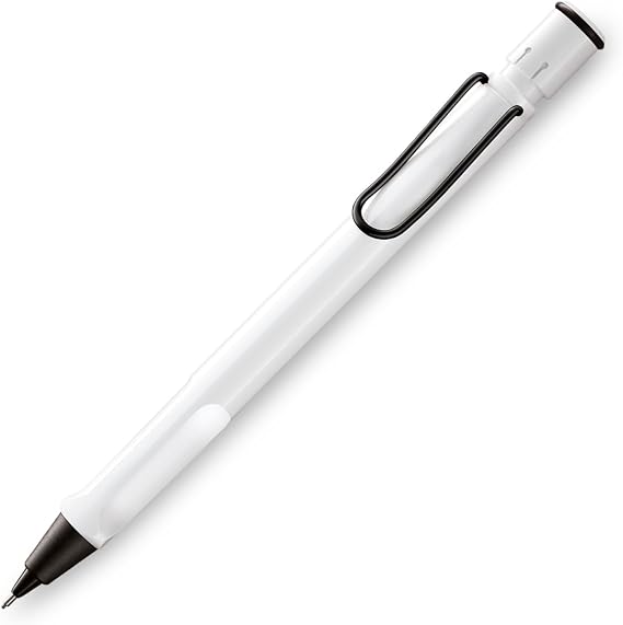 LAMY L119WTB Safari Mekanik Kalem, Beyaz Siyah Klips, 0,02 inç (0,5 mm), Sınırlı Üretim