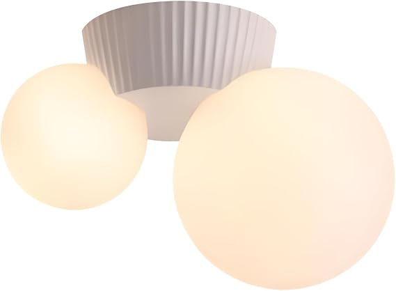 BOKT Milk White Flush Mount Ceiling Light Fixture Led Hallway Light Fixtures Modern Ceiling Lamps with PE Globe Shade for Kitchen Hallway Bedroom