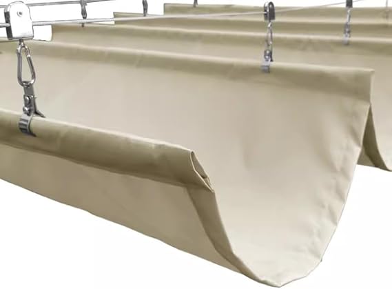 Custom Pergola Waterproof Retractable Shade Cover, Patio Replacement Canopy Kits Outdoor Slide Wire Wave Awning Sail Deck Porch Yard Rainproof(Color:Off-white)