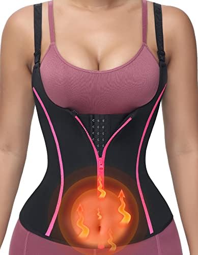 YADIFEN Waist Trainer for Women,Zipper Corset Body Shaper for Tummy Control Neoprene Cincher Sweat Sauna Vest Tank Top