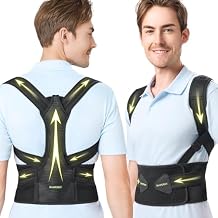 SHAPERKY Posture Corrector for Women and Men, Adjustable Upper Back Brace for Posture Hunchback Support and Providing Pain Relief from Neck, Shoulder, and Upper Back (1, Small/M)