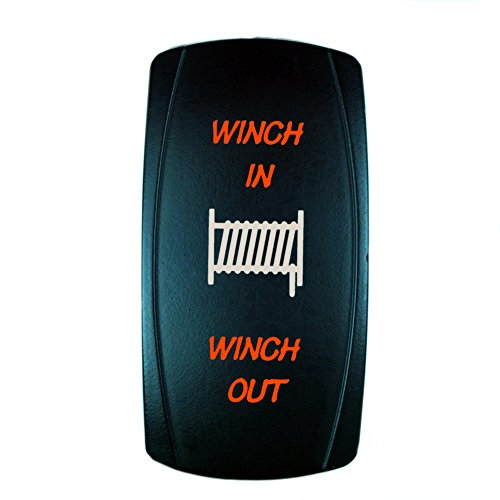 STVMotorsports Laser Orange Momentary Rocker Switch Winch inOut 20A 12V ON-Off-ON LED Lighted for Car Truck Boat ATV UTV