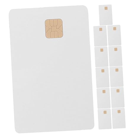 KICHOUSE 12pcs White At24c02 Ic Cards with 2k Memory for Door Access Control System, PVC Embedded Cards Compatible with Commercial Security and Entry Applications
