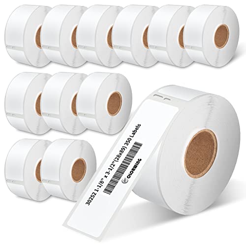 COLORWING 12 Rolls 1-18 x 3-12 Barcode Label Compatible Dymo 30252 Address Labels, 28mm x 89mm, Work with Dymo LabelWriter 450, 450 Turbo, 4XL, 400 Printers4200 Labels