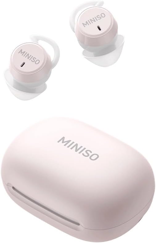 MINISO MS217 Sleep Earbuds, Mini in-Ear Design for Side Sleepers, Real-Time AI Translation, 165 Languages & 8Translation Mode, Clear Calls and Music, Bluetooth 6.0, Ideal for Sleep/Work.Pink
