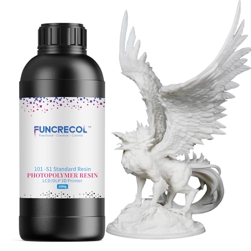 3D Printer Resin, Upgraded Standard Photopolymer Resin for 4K8K10K LCDDLP Resin 3D Printer High Precision 405nm UV-Curing 3D Printing Resin, 1000g White 3D Resin