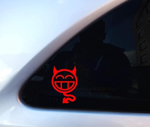 2X JDM Devil Funny Car Sticker Vinyl Decal 130mm Each