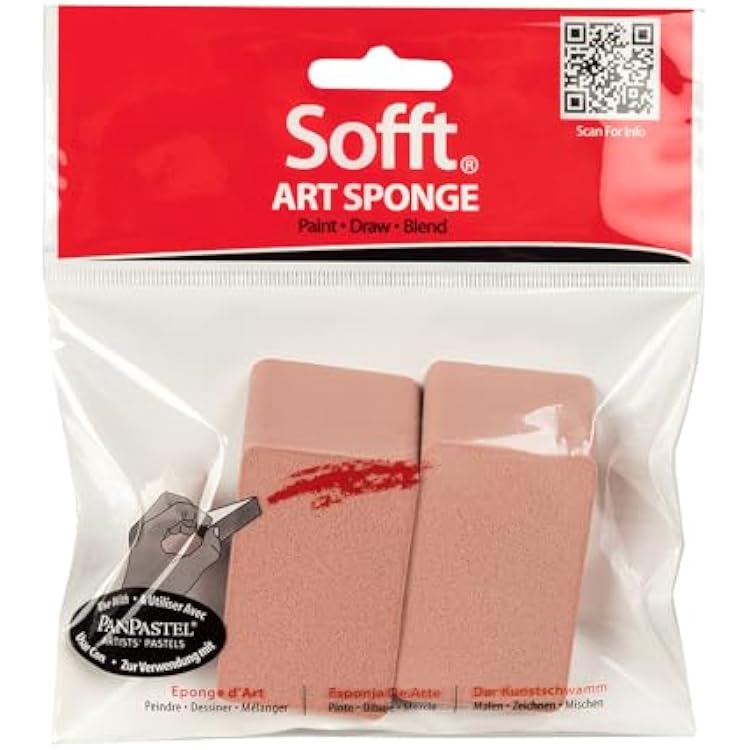 Sofft Artist Tools by GOLDEN, Flat Angle Slice Sponges, Pack of 2, Professional Artist Pastels