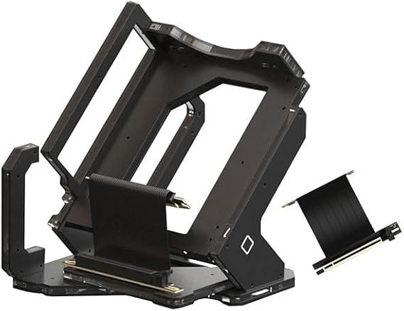 Geeek ITX Open Type Computer Case, Min-ITX ITX Open Computer Case, Open Type Case Test Platform Case, with Graphics Card Extension Cable (Black)